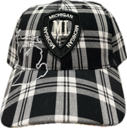Robin Ruth Baseball Hat - Black and White Plaid