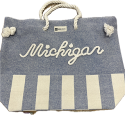 Robin Ruth Michigan Beach Tote - Navy Rope