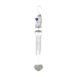 17" WIND CHIME-CAT FOREVER PEWTER