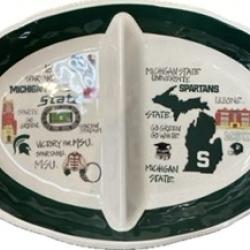 MSU Melamine 2 Section Tray