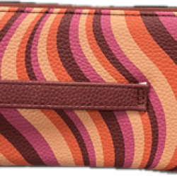 Kedzie - Zippered Clutch - Pink and Brown Stripes