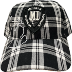 Robin Ruth Baseball Hat - Black and White Plaid