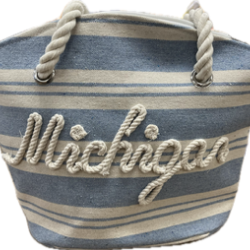 Robin Ruth Beach Tote - Blue Stripe w/ Rope