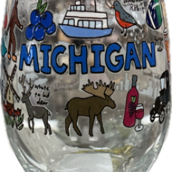 Michigan Stemless Wine Glass