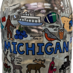 Michigan Mason Jar Glass