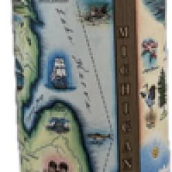 Michigan State Map Travel Drinkware