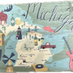Michigan Wooden Postcard