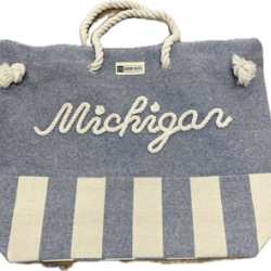 Robin Ruth Michigan Beach Tote - Navy Rope