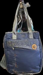 Chala Handbags - Zip Around Tote - Blue Sunflower