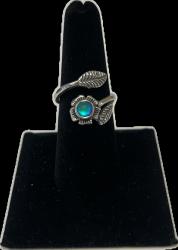 Leight Works Sterling Silver Flower Ring - Green Polished