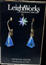 Leight Works Small Triangle Glacier Crystal Earrings Blue Polished