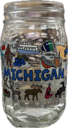 Michigan Mason Jar Glass