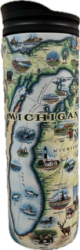 Michigan State Map Travel Drinkware